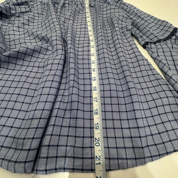 NWT Doe & Rae blue sleeve flare top. Size L - Picture 7 of 10